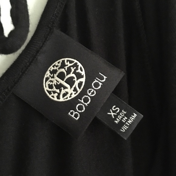 Bobeau black bell short sleeve top tie XS dark romantic - Picture 3 of 4